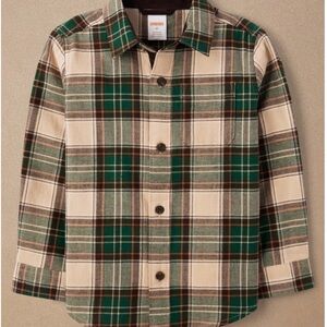 Gymboree Green and Cream Plaid Button Down Shirt